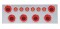 430 Stainless Steel Rear Center Light Panel W/ Six 21 Led 4" Halo & 9 Led 2" Flat Light W/ Visor - Red Led/Red Lens