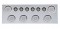 430 Stainless Steel Rear Center Light Panel W/ Six 21 Led 4" Halo & 9 Led 2" Flat Light W/ Visor - Red Led/Clear Lens