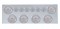 430 Stainless Steel Rear Center Light Panel W/ Six 10 Led 4" & 9 Led 2" Flat Light W/ Bezel - Red Led/Clear Lens