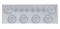 430 Stainless Steel Rear Center Light Panel W/ Six 21 Led 4" Halo & 9 Led 2" Flat Light W/ Bezel - Red Led/Clear Lens