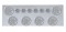 Stainless Steel Rear Center Light Panel W/ Six 7 Led 4" & 9 Led 2" Reflector Light W/ Bezel - Red Led/Clear Lens