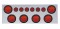 Stainless Steel Rear Center Light Panel W/ Six 7 Led 4" & 9 Led 2" Flat Light W/ Grommet - Red Led/Red Lens