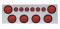 Stainless Steel Rear Center Light Panel W/ Six 7 Led 4" & 9 Led 2" Reflector Light W/ Grommet - Red Led/Red Lens