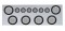 Stainless Steel Rear Center Light Panel W/ Six 7 Led 4" & 9 Led 2" Reflector Light W/ Grommet - Red Led/Clear Lens
