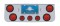 Chrome Rear Cntr Lt Pnl W/ Four 7 Led 4" & Three 13 Led 2 1/2" Flat Lt W/ Grommet - Red Led/Red Lens