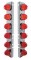 (2/Bulk) Stainless Steel Peterbilt a/C Light Bracket W/ Twelve 17 Amber Led Watermelon Auxiliary Light - Dark Amber Lens