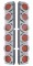 (2/Bulk) Stainless Steel Peterbilt 12 Led Cutout Rear A/C Bracket W/2" 9 Red Led C/M Low Profile Light & Chrome Pl. Bezel - Red Lens