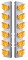 (2/Bulk) Stainless Steel Peterbilt 12 Led Cutout A/C Bracket W/ 17 Amber Led Watermelon Cab Light & Cr Visor - Amber Lens