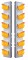 (2/Bulk) Stainless Steel Peterbilt 12 Led Cutout A/C Bracket W/ 17 Amber Led Beehive Cab Light & Cr Visor - Amber Lens