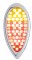 37 Red Led + 14 Amber Led "Duo" Auxility/Utitilty Lt W/ Chrome Pl. Flush Mount "Teardrop" Bezel - Clear Lens