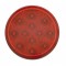 12 Red Led 4" Round S/T/T Light W/ Chrome Reflector - Red Lens