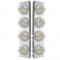 Stainless Steel Peterbilt A/C Light Bracket W/ Four 17 Amber Led Watermelon Reflector Light - Clear Lens