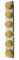Stainless Steel Peterbilt A/C Light Bracket W/ Six 17 Amber Led Watermelon Reflector Light - Amber Lens