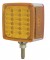 18 Amber/Red Led Square Double Face Single Stud Reflector Light - Driver Side