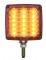 18 Amber/Red Led Square Double Face Single Stud Reflector Light - Passenger Side, Clear Lens