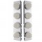 (2/Bulk) Stainless Steel Peterbilt a/C Light Bracket W/ Four 17 Amber Led 2 Function Watermelon Aux./Cab Lt - Clear Lens