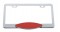 Chrome License Frame W/ 10 Red Led Cat'S Eye Light - Red Lens