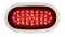 40 Red Led Vintage Oval S/T/T Light W/ Chrome Flush Mount Bezel - Red Lens