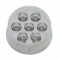 7 Red Led 2" Reflector Clearance/Marker Light - Clear Lens