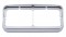 (Skpk) Chrome Plastic Rectangular Dual Headlight Bezel W/ Visor