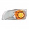 17 Amber Led Kenworth T660 Driver Front Bumper Dual Function Clear Style Light W/ Reflector - Amber Lens