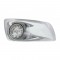 17 Amber Led Kenworth T660 Passenger Front Bumper Single Function Watermelon Style Light W/ Reflector - Clear Lens