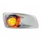 17 Amber Led Kenworth T660 Passenger Front Bumper Dual Function Watermelon Style Light W/ Visor - Amber Lens
