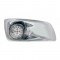 17 Amber Led Kenworth T660 Passenger Front Bumper Dual Function Clear Style Light W/ Reflectorw/ Visor  - Clear Lens