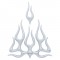 Chrome Plastic Large 2 Pieces Flame Accent