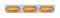 Stainless Steel Light Bracket W/ Three 60 Amber Led Oval Light W/ Visor - Amber Lens