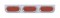 Stainless Steel Light Bracket W/ Three 12 Red Led Oval Light W/ Visor - Red Lens