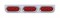 Stainless Steel Light Bracket W/ Three 10 Red Led Oval Light W/ Visor - Red Lens