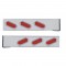 (2/Bulk) Chrome 2 Pcs. Rear Lt Bar W/ 6 Slanted 12 Led Oval Red Lens Reflector Lt W/ Visor - 4 Hole Flange Mount