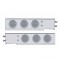 (2/Bulk) Stainless Steel Spring Loaded Rear Lt Bar W/ Six 12 Red Led 4" Clear Lens Reflector Lt W/ Visor - 2 1/2" Bolt Pattern