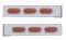 (2/Bulk) Stainless Steel 2 Pcs. Rear Lt Bar W/ 6 Straight 19 Led Oval Lens Lt W/ Visor - 4 Hole Flange Mount