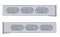 (2/Bulk) Stainless Steel 2 Pcs. Rear Lt Bar W/ 6 Straight 19 Led Oval Clear Lens Lt W/ Visor - 4 Hole Flange Mount