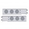(2/Bulk) Stainless Steel Spring Loaded Rear Light Bar W/ Six 36 Red Led 4" Clear Lens Light W/ Visor - 3 3/4" Bolt Pattern