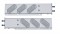 (2/Bulk) Stainless Steel Spring Loaded Rear Lt Bar W/ 6 Slanted Down 19 Red Led Oval Clear Lens Lt W/ Visor - 3 3/4" B.P.
