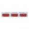 Stainless Steel Top Mud Flap Light Bracket W/ Three 12 Led Oval Light W/ Visor - Red Lens