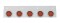 Stainless Steel Top Mud Flap Light Bracket W/ Five 9 Led 2" Reflector Light W/ Visor - Red Lens