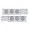 (2/Bulk) Economy 430 Stainless Steel Spring Loaded Rear Light Bar W/ Six 7 Red Led 4" Light W/ Visor - Clear Lens (3 3/4" B.P.)