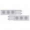 (2/Bulk) Stainless Steel Spring Loaded Rear Light Bar W/ Six 7 Red Led 4" Clear Lens Light W/ Visor - 3 3/4" Bolt Pattern
