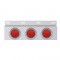 Stainless Steel Top Mud Flap Light Bracket W/ Three 7 Led 4" Light W/ Visor - Red Lens