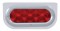 Stainless Steel Light Bracket W/ 10 Red Led Oval Light W/ Bezel - Red Lens