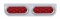 Stainless Steel Light Bracket W/ Two 10 Red Led Oval Light W/ Bezel - Red Lens