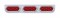 Stainless Steel Light Bracket W/ Three 10 Red Led Oval Light W/ Bezel - Red Lens