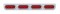 Stainless Steel Light Bracket W/ Four 10 Red Led Oval Light W/ Bezel - Red Lens