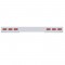 Stainless Steel 1 Piece Rear Light Bar W/ 6 Straight 19 Red Led Oval Reflector Light W/ Bezel - Red Lens