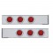 (2/Bulk) Chrome 2 Pcs. Rear Light Bar W/ Six 36 Led 4" Red Lens Economy Light W/ Bezel - 4 Hole Flange Mount