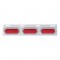 Stainless Steel Top Mud Flap Light Bracket W/ Three 60 Led Oval Light W/ Bezel - Red Lens